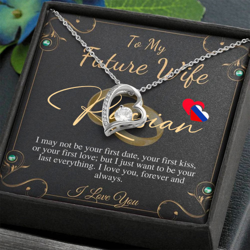 Russia Jewelry - To My Beautiful Wife Valentines Day Gift, To My To My Beautiful Wife Forever Love Necklace, Fiance Gift For Woman (You can Personalize Custom Text) A7