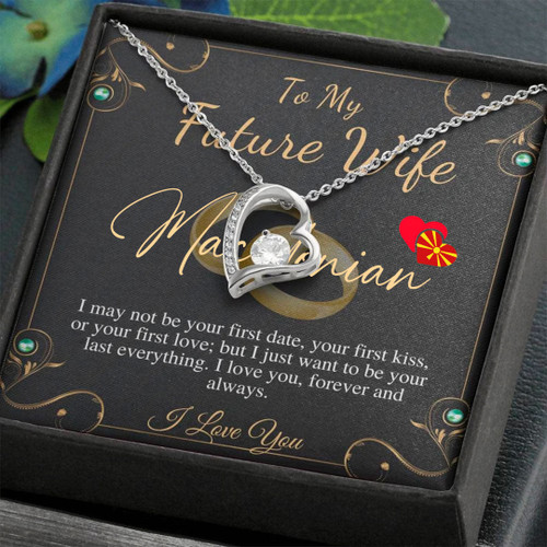 North Macedonia Jewelry - To My Beautiful Wife Valentines Day Gift, To My To My Beautiful Wife Forever Love Necklace, Fiance Gift For Woman (You can Personalize Custom Text) A7