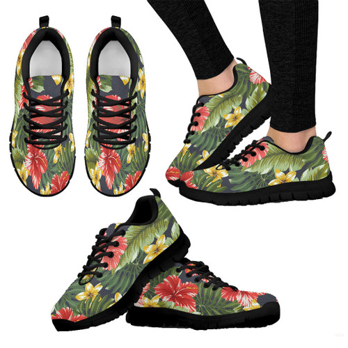 1sttheworld Sneaker - Colorful Hawaiian Flowers A31