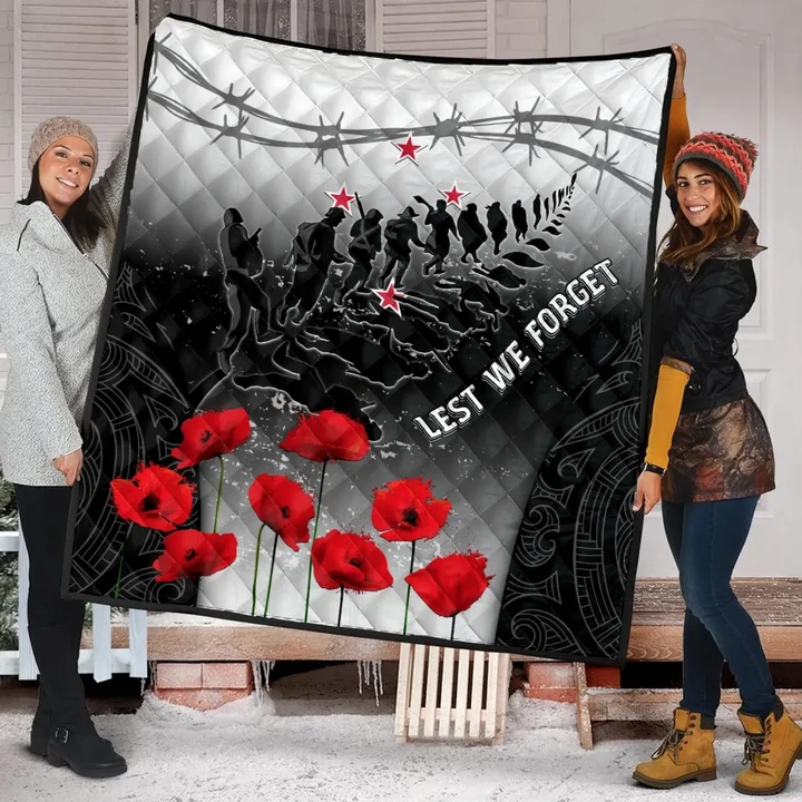 New Zealand Premium Quilt - Anzac Lest We Forget Poppy A02
