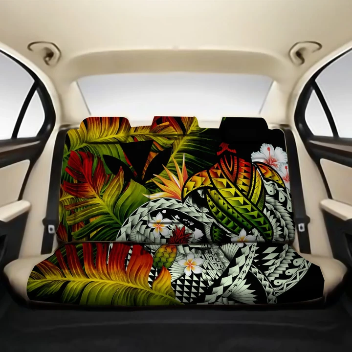 Kanaka Maoli (Hawaiian) Back Car Seat Covers - Polynesian Pineapple Banana Leaves Turtle Tattoo Reggae A02