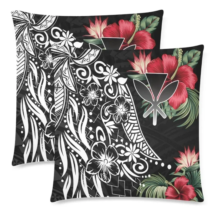 Kanaka Maoli (Hawaiian) - Samoan - Polynesian Tribal Pillow Cases Hibiscus A10