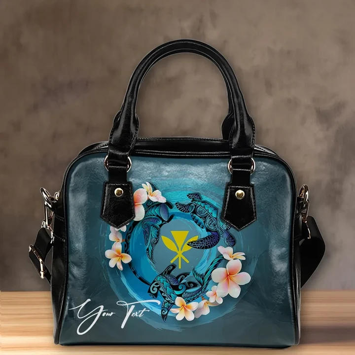 Kanaka Maoli (Hawaiian) Shoulder Handbag - Blue Plumeria Animal Tattoo | Love The World