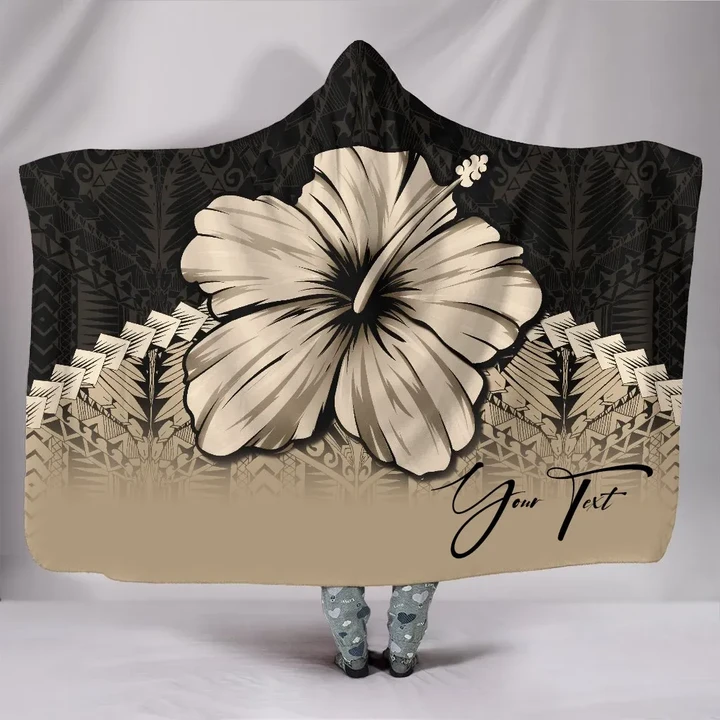 (Custom) Polynesian Hooded Blanket Hibiscus Personal Signature A02