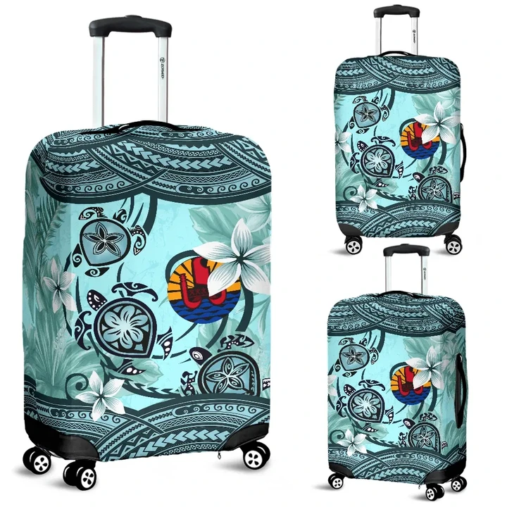 Tahiti Luggage Covers - Polynesian Turtle Plumeria Blue A224
