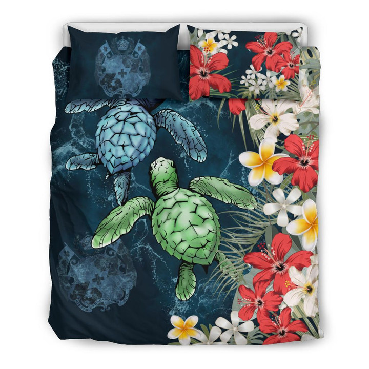 Tonga Bedding Set - Sea Turtle Tropical Hibiscus And Plumeria | Love The World