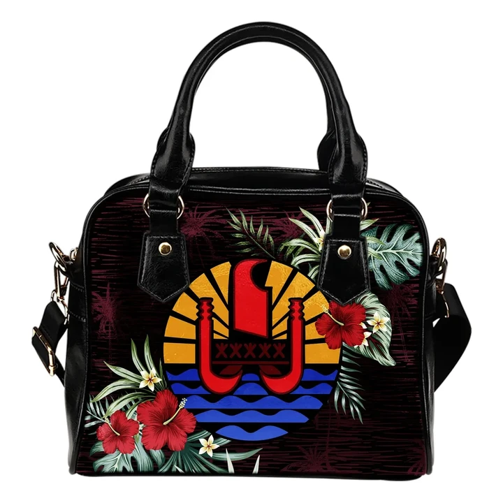 Tahiti Hibiscus Coat of Arms Shoulder Handbag | Love The World