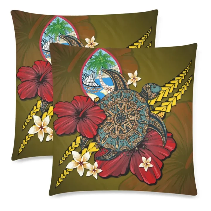 Guam Pillow Cases - Yellow Turtle Tribal A02 | 1sttheworld.com