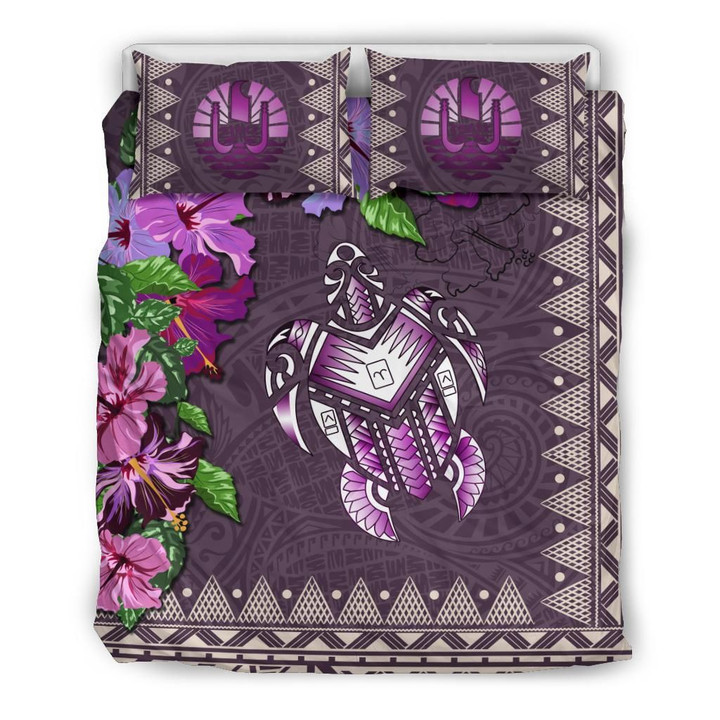 Tahiti Bedding Set - Turtle Hibiscus Purple | Love The World