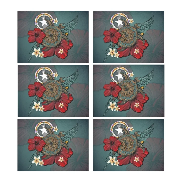 Northern Mariana Islands Placemat - Blue Turtle Tribal A02