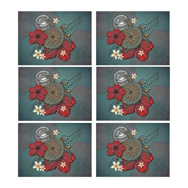 American Samoa Placemat - Blue Turtle Tribal A02