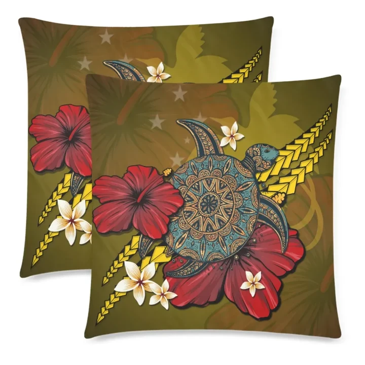 Papua New Guinea Pillow Cases - Yellow Turtle Tribal A02 | 1sttheworld.com