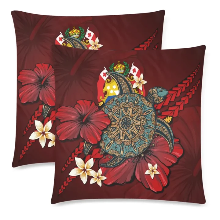 Tonga Pillow Cases - Red Turtle Tribal A02 | 1sttheworld.com