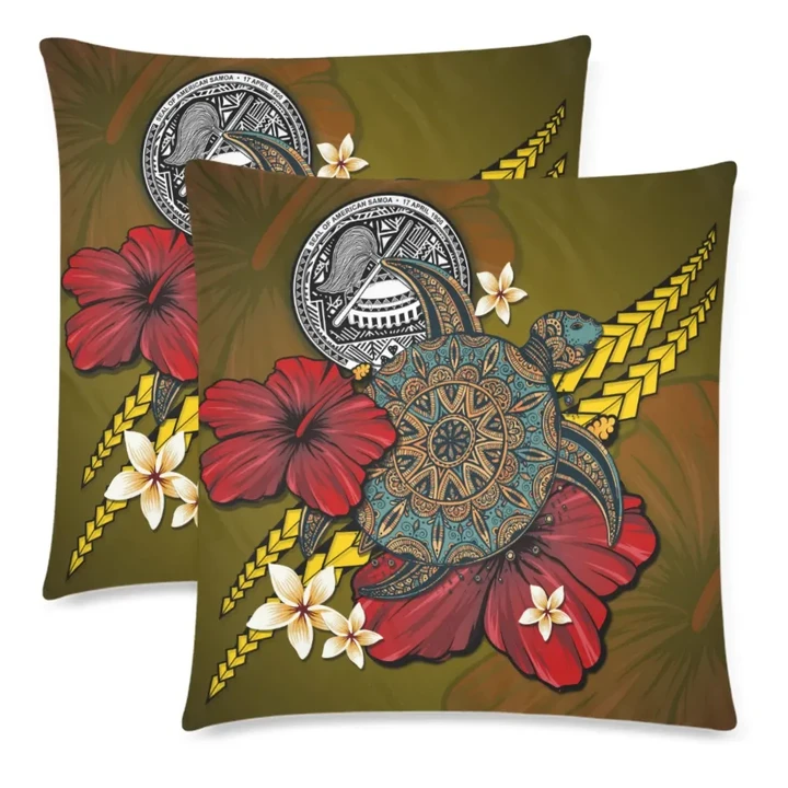 American Samoa Pillow Cases - Yellow Turtle Tribal A02 | 1sttheworld.com