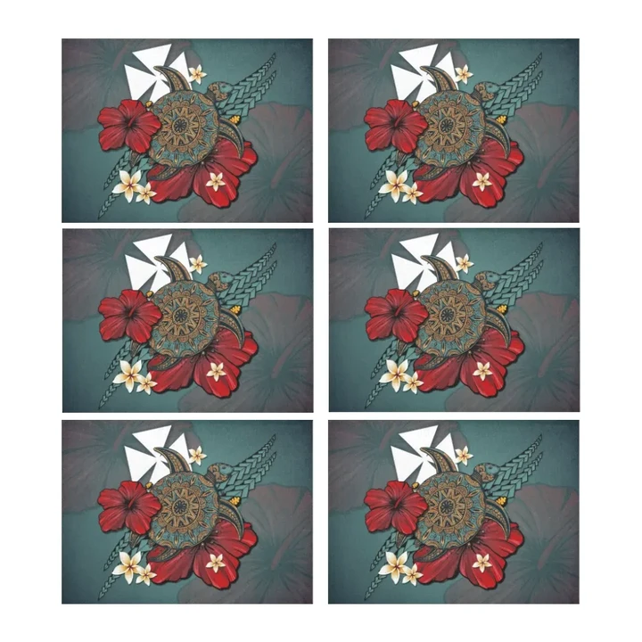 Wallis and Futuna Placemat - Blue Turtle Tribal A02