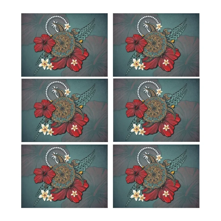 Chuuk Placemat - Blue Turtle Tribal A02