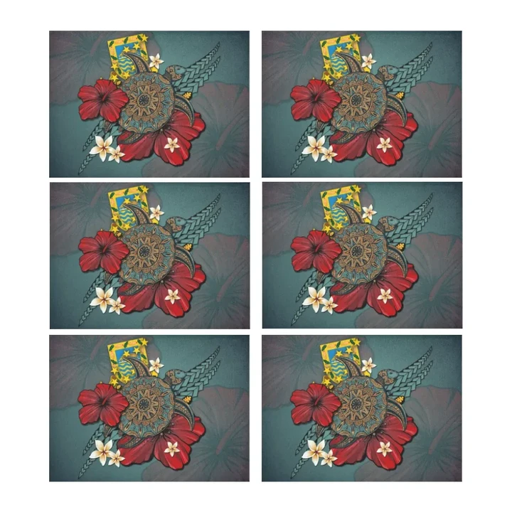 Tuvalu Placemat - Blue Turtle Tribal A02