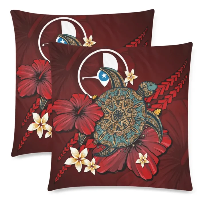 Yap Pillow Cases - Red Turtle Tribal A02 | 1sttheworld.com