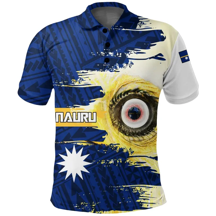 Nauru Polo Shirt Polynesian - White Eyes Bird | High Quality | Love The World