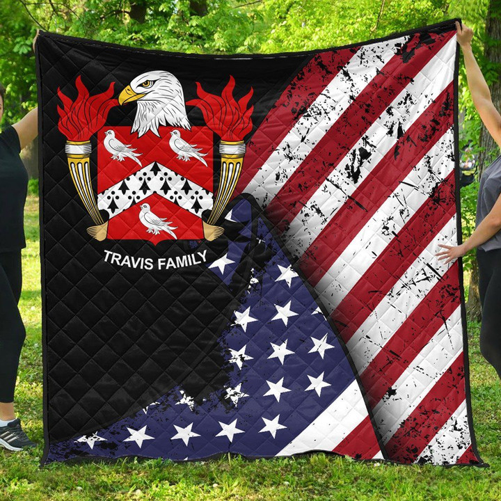 Travis USA Quilt - Special Grunge Flag - American Family Crest | 1500 ...