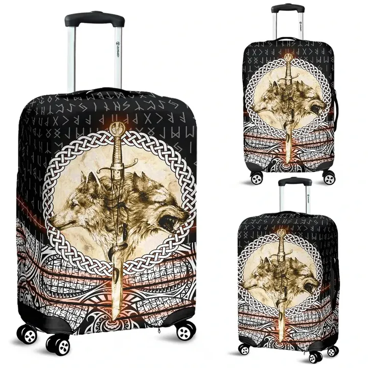 1sttheworld  Luggage Covers - Wolf and Vikings Tattoo 3D A27