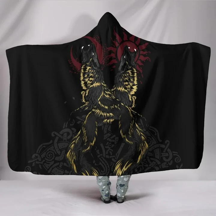 Vikings The Wolves Skoll and Hati Hooded Blanket A7