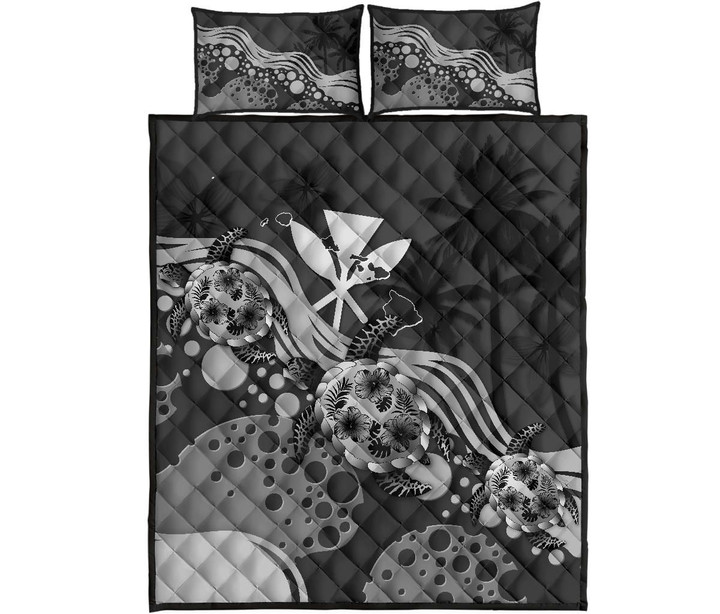 Hawaii Quilt Bed Set - Gray Turtle Hibiscus | Love The World