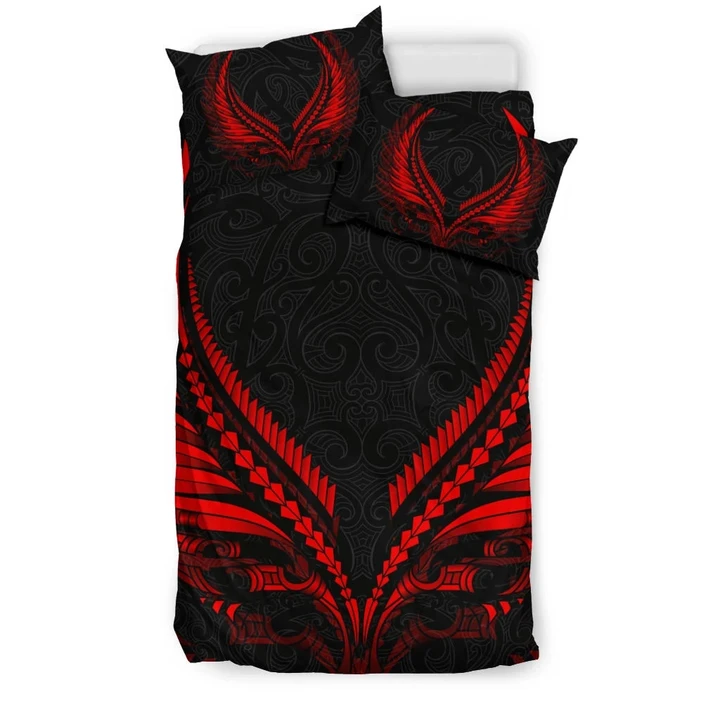 New Zealand - Maori Fern Tattoo Red Bedding Set A7