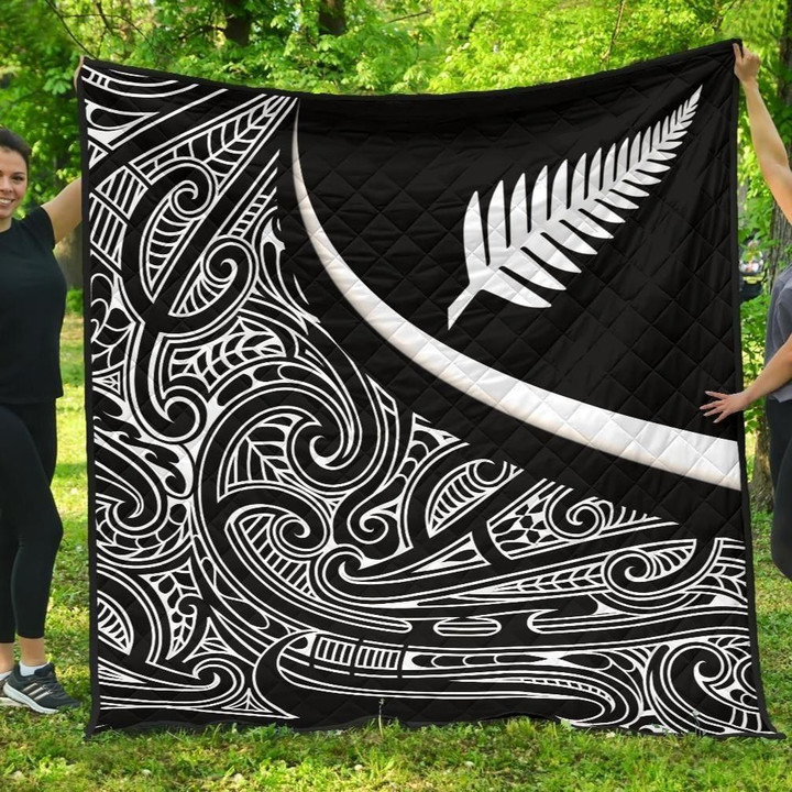 New Zealand Rugby Premium Quilt - Silver Fern and Maori Patterns