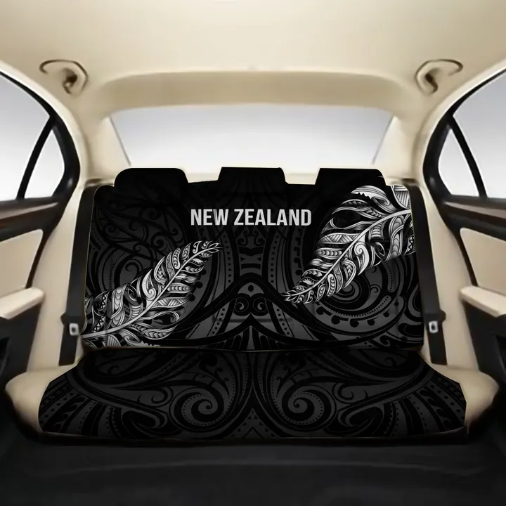 1sttheworld Custom Aotearoa New Zealand - Maori Silver Fern Back Car Seat Black A10