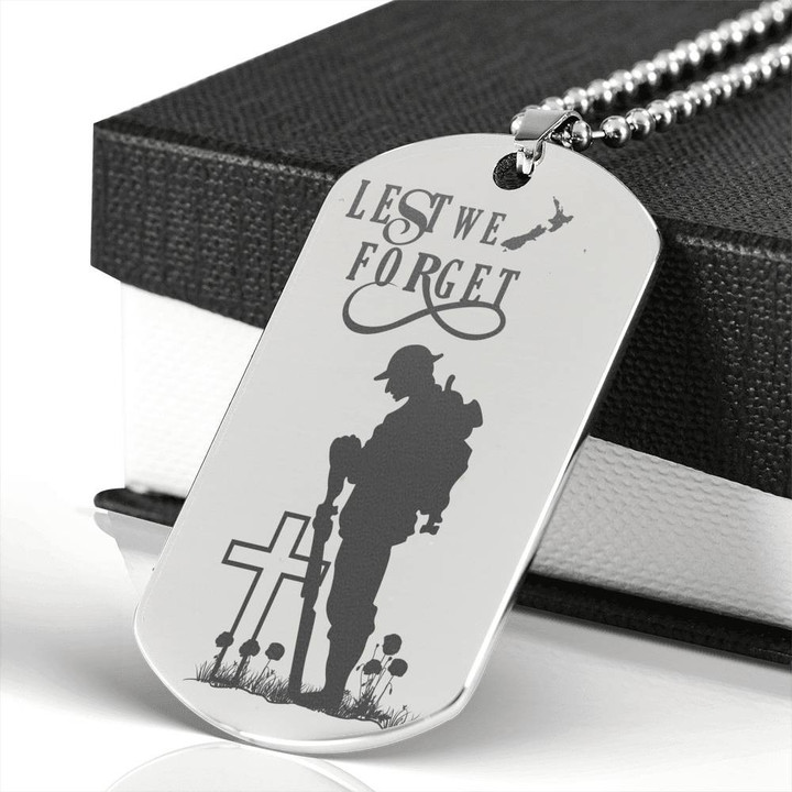 New Zealand Anzac Engraved Dog Tag - Lest We Forget | Accessories