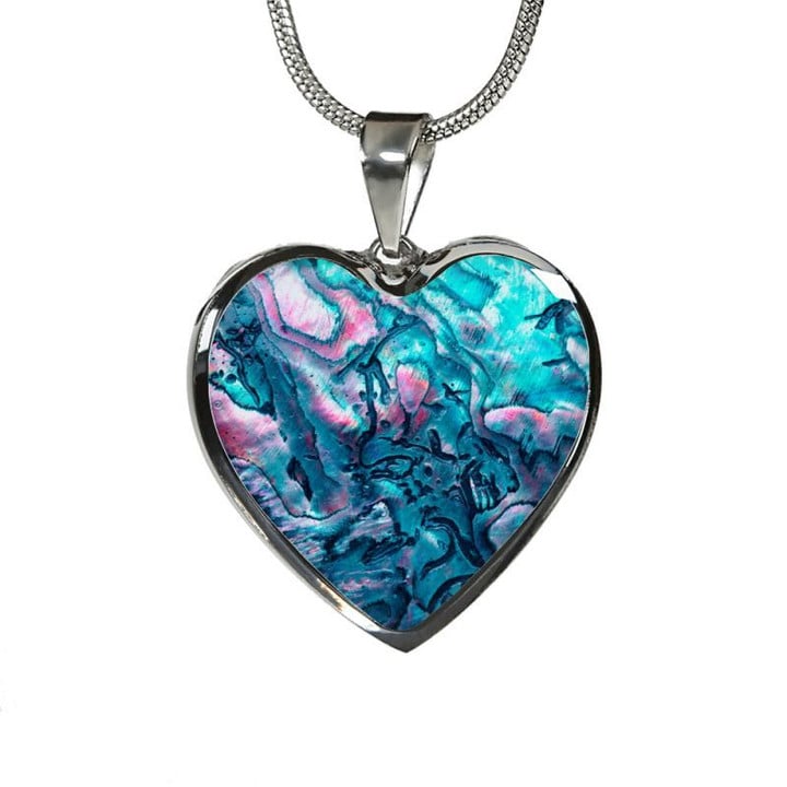 New Zealand Paua Shell Heart Necklace H9 |Accessories| 1sttheworld