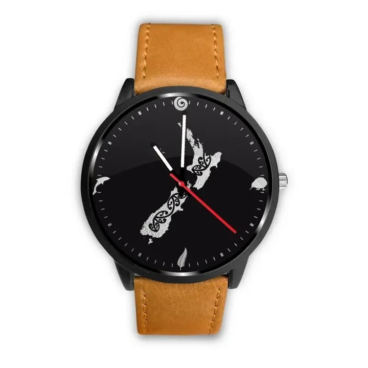 New Zealand Cultural Leather/Steel Watch A3 |Men and Women| 1sttheworld