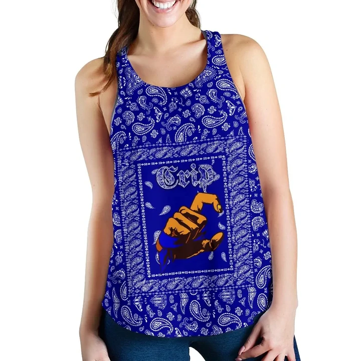 Crips Gang Skull Women's Racerback Tank A31