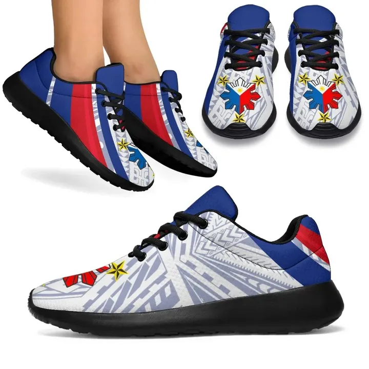 Philippines Sport Sneakers - Polynesian Pattern With Flag - BN20