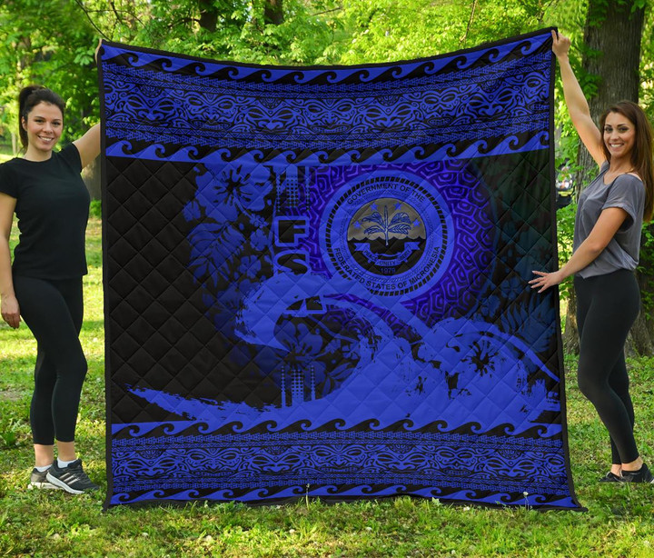 Federated States Of Micronesia Quilt Wave Blue Design K7