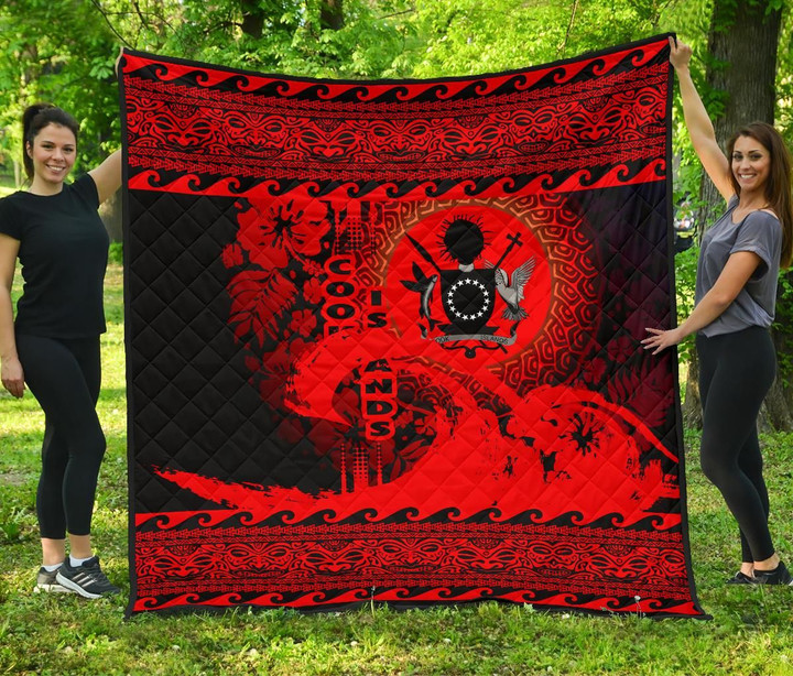 Cook Island Quilt Wave Red Design K7