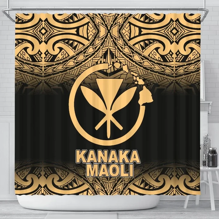 Kanaka Maoli Shower Curtain - Yellow Fog Style