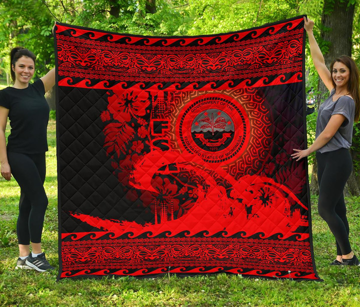 Federated States Of Micronesia Quilt Wave Red Design K7