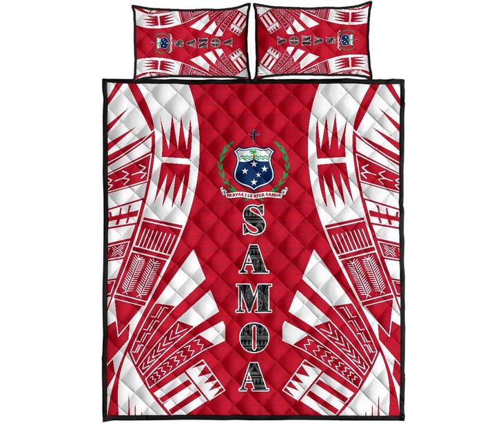 Samoa Quilt Bed Set - Red Tattoo Style