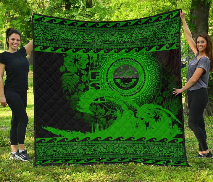 Federated States Of Micronesia Quilt Wave Green Design K7