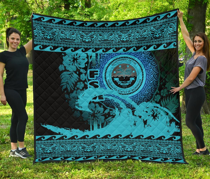 Federated States Of Micronesia Quilt Wave Navy Design K7