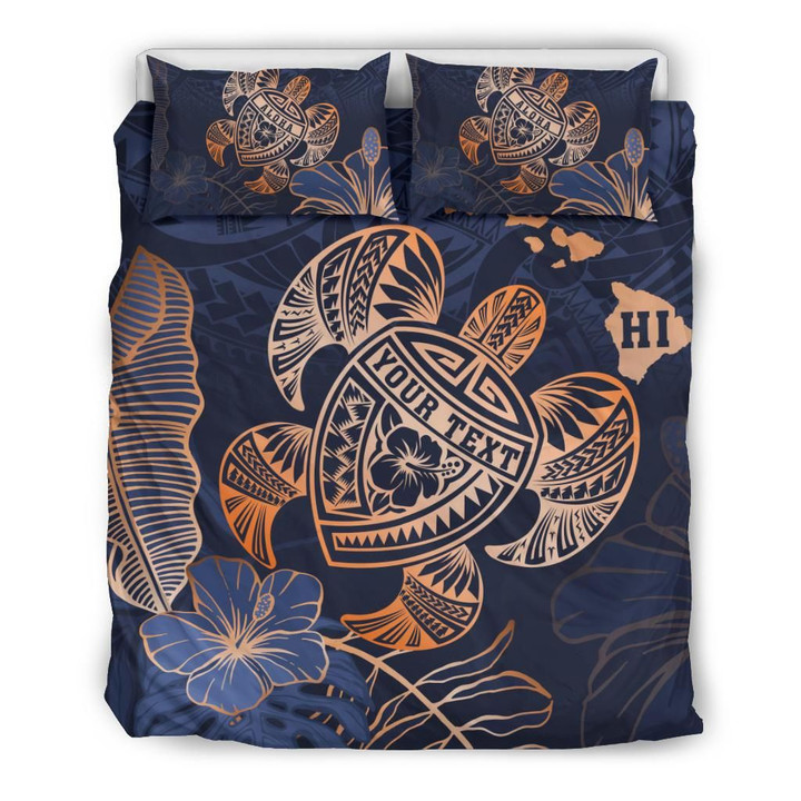 Personalized - Hawaii Polynesian Turtle Hibiscus Tropical Bedding Set - Limited Edition - AH - J6
