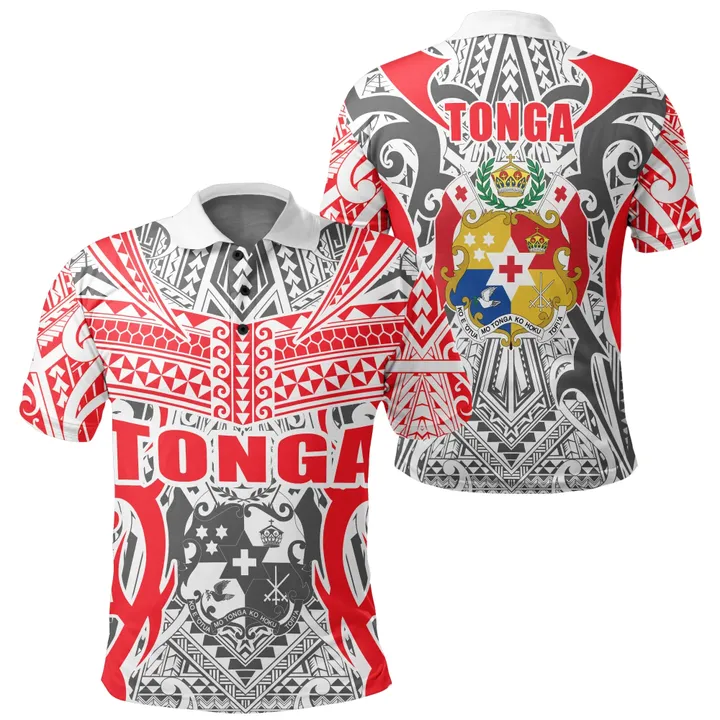 Tonga Polo Shirt - Kingdom of Tonga - White Ver J0
