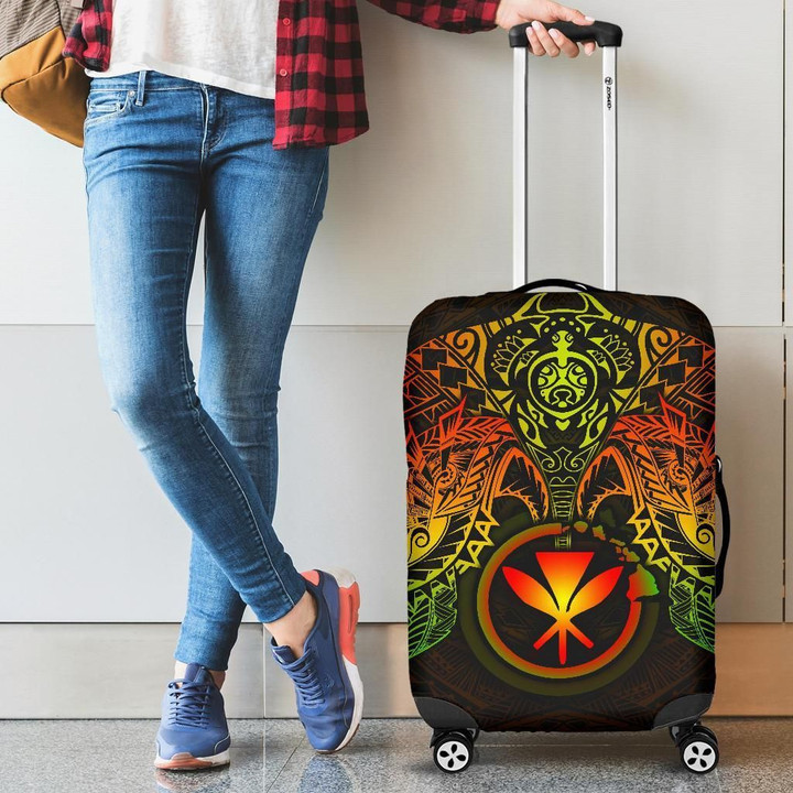 Polynesian Hawaii Luggage Covers - Reggae Turtle Manta Ray