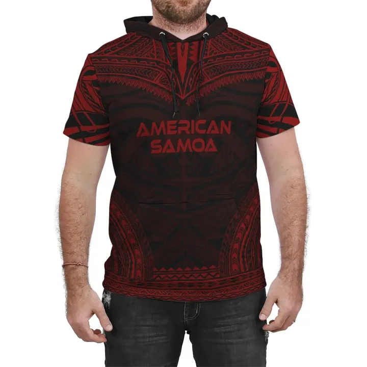 American Samoa Red Polynesian Chief Hoodie T-Shirt