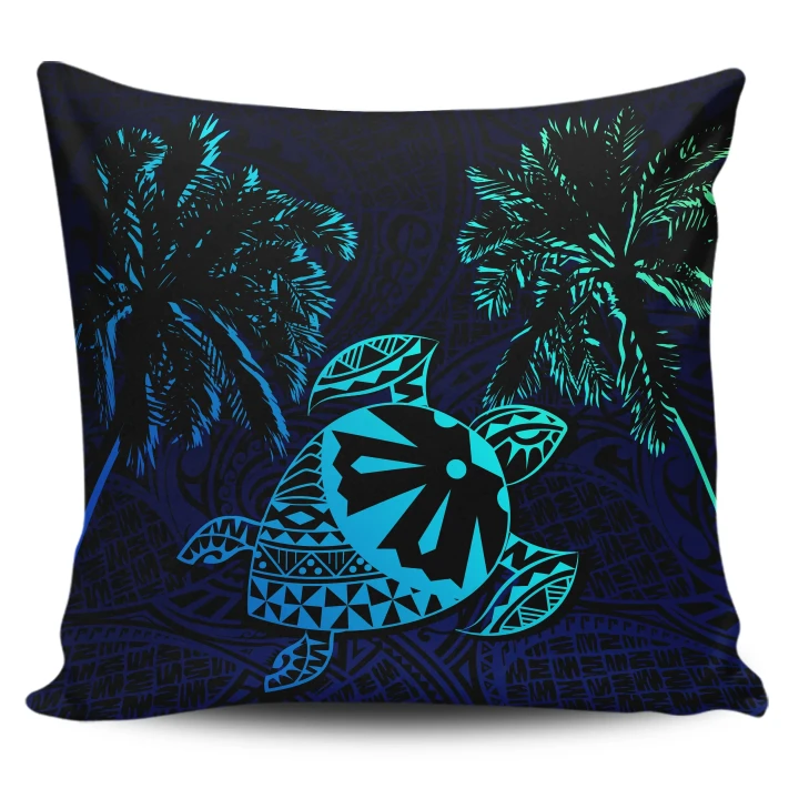 Fiji Islands Tapa Turtle Zipper Pillow Cases - Blue | Home Set | 1sttheworld