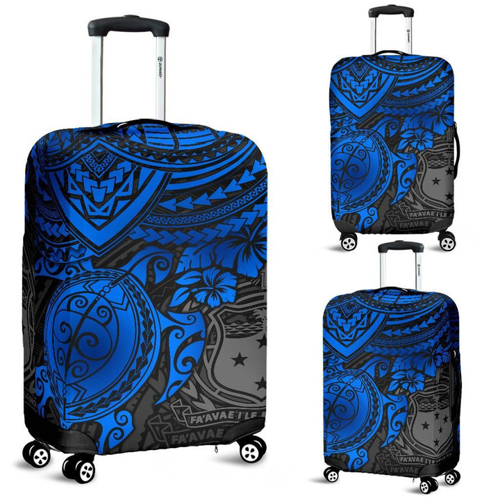 Samoa Polynesian Luggage Covers - Blue Turtle
