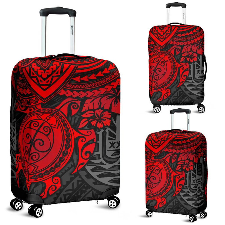 Tahiti Polynesian Luggage Cover - Red Turtle
