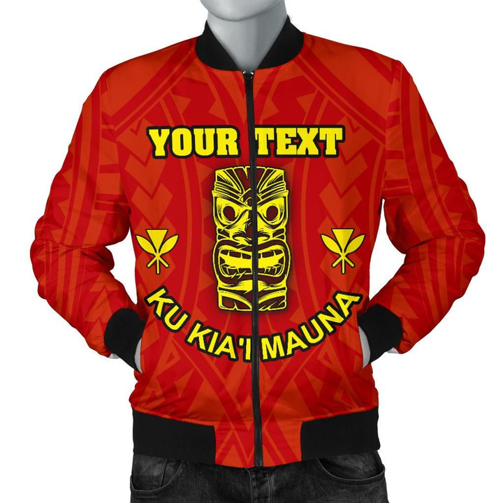 Hawaii Mauna Kea Men's Custom Personalised Bomber Jacket - Tiki Mask